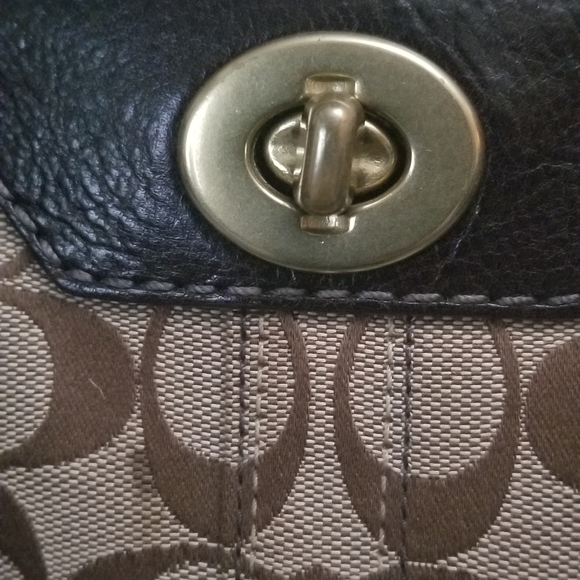 Coach Satchel Brown Leather and Monogram Canvas - Picture 10 of 15